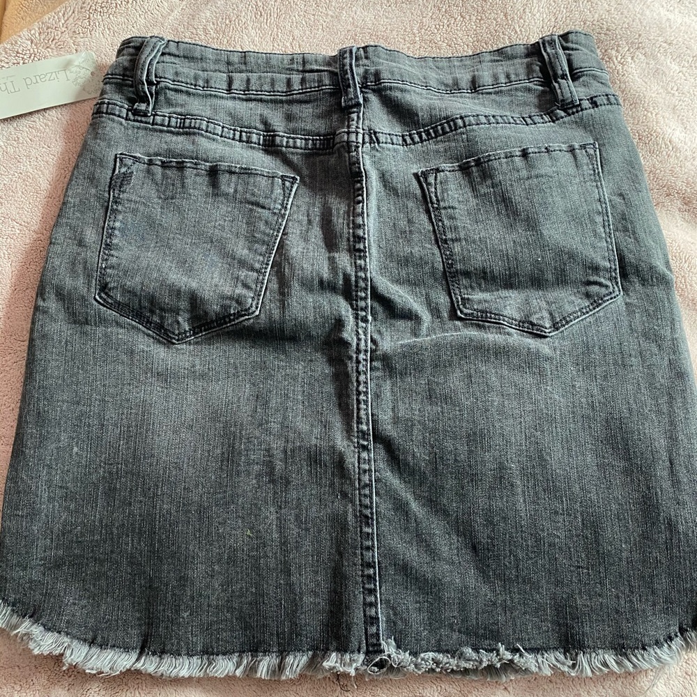 lizard thicket black denim skirt